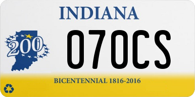 IN license plate 070CS