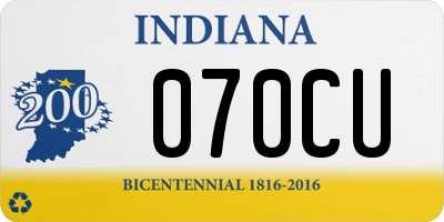 IN license plate 070CU
