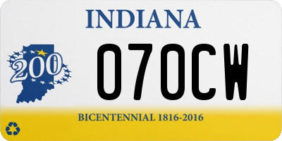 IN license plate 070CW