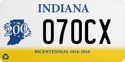 IN license plate 070CX