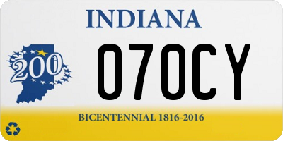 IN license plate 070CY