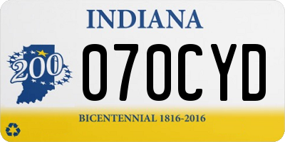 IN license plate 070CYD