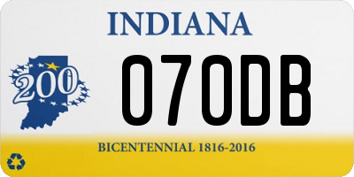 IN license plate 070DB