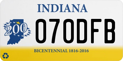 IN license plate 070DFB