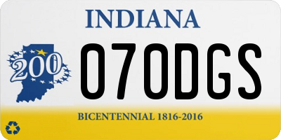 IN license plate 070DGS