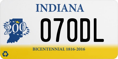 IN license plate 070DL