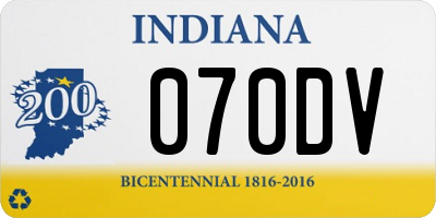 IN license plate 070DV