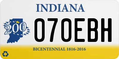 IN license plate 070EBH
