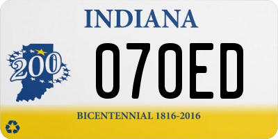 IN license plate 070ED