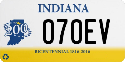 IN license plate 070EV