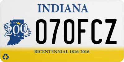 IN license plate 070FCZ
