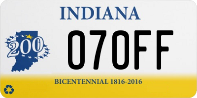 IN license plate 070FF