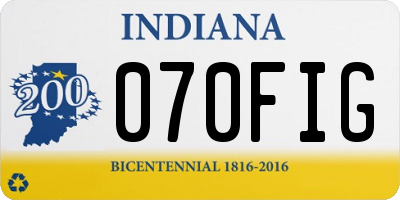IN license plate 070FIG