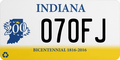 IN license plate 070FJ