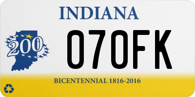 IN license plate 070FK