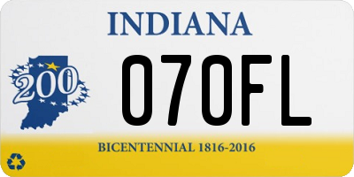 IN license plate 070FL