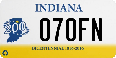 IN license plate 070FN