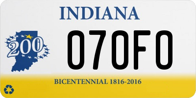 IN license plate 070FO