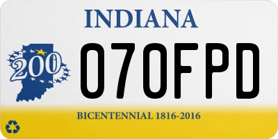 IN license plate 070FPD