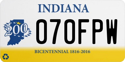 IN license plate 070FPW