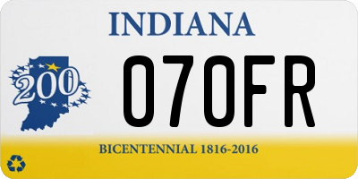 IN license plate 070FR