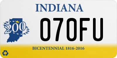 IN license plate 070FU