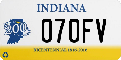 IN license plate 070FV