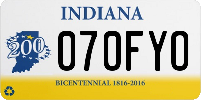 IN license plate 070FYO