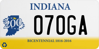 IN license plate 070GA