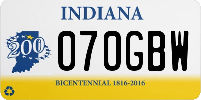 IN license plate 070GBW