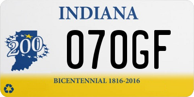 IN license plate 070GF