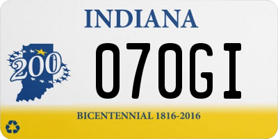 IN license plate 070GI