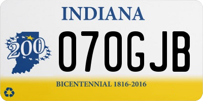 IN license plate 070GJB