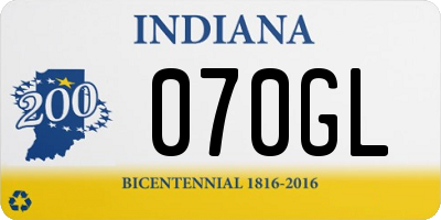 IN license plate 070GL