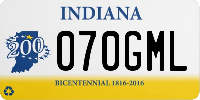IN license plate 070GML
