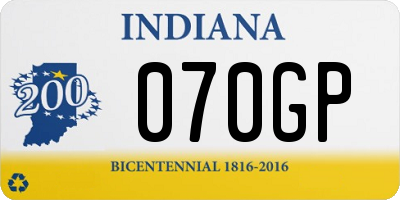 IN license plate 070GP