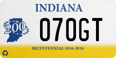 IN license plate 070GT