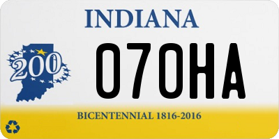 IN license plate 070HA