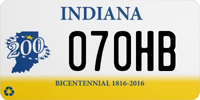 IN license plate 070HB