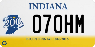 IN license plate 070HM