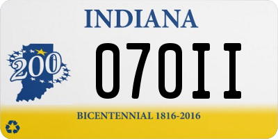 IN license plate 070II