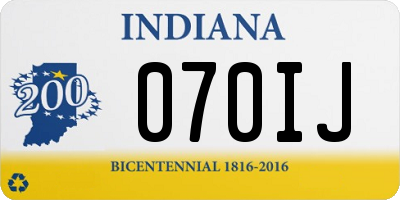 IN license plate 070IJ