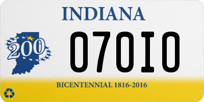IN license plate 070IO