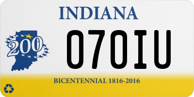 IN license plate 070IU
