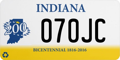 IN license plate 070JC