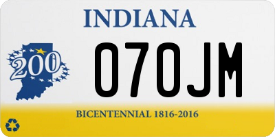 IN license plate 070JM