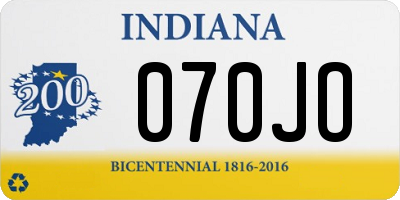 IN license plate 070JO