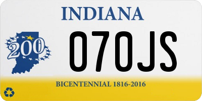 IN license plate 070JS