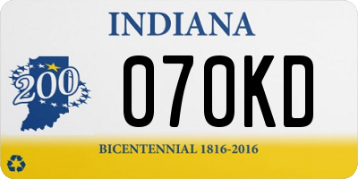 IN license plate 070KD