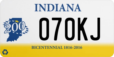 IN license plate 070KJ